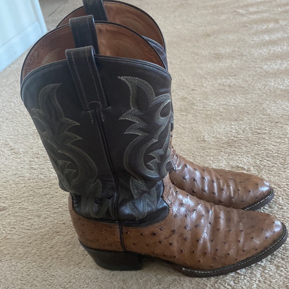Tony Lama Mens Ostrich skin cow boy boots main image 8